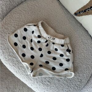 Zara Cream and Black Polka Dot Kids Shorts